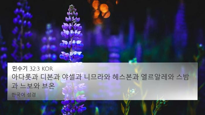 민수기 32:3 KOR Bible Verse Image