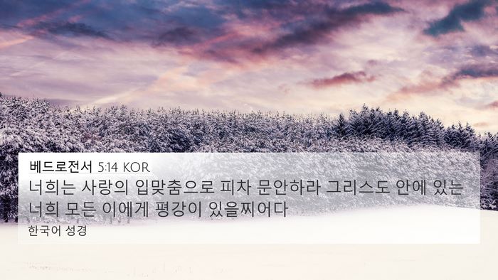 베드로전서 5:14 KOR 4K Wallpaper - 너희는 사랑의 입맞춤으로 피차 - 4K Wallpaper Bible Verse