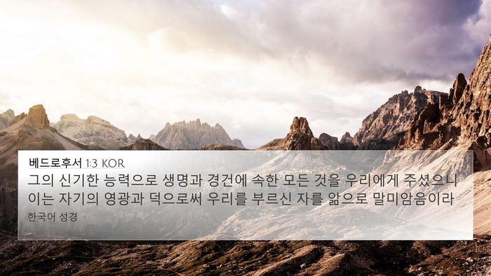 베드로후서 1:3 KOR Bible Verse Image