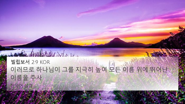 빌립보서 2:9 KOR Bible Verse Image