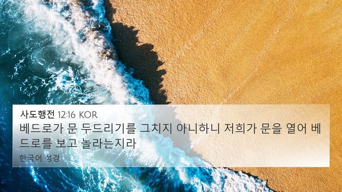 사도행전 12:16 KOR Bible Verse Image