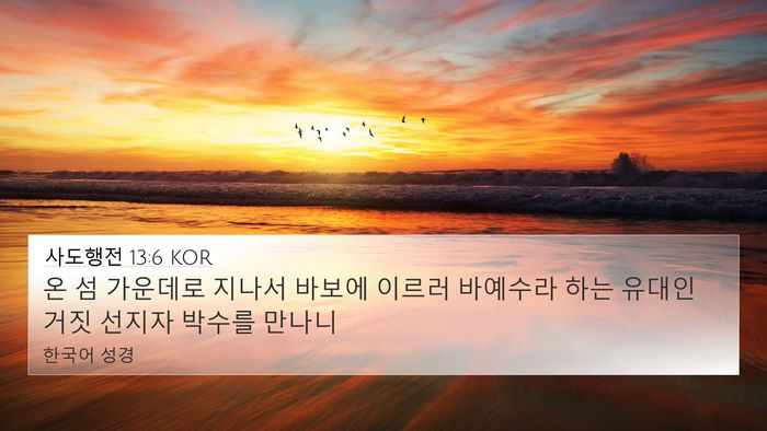 사도행전 13:6 KOR Bible Verse Image