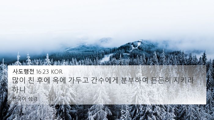 사도행전 16:23 KOR Bible Verse Image