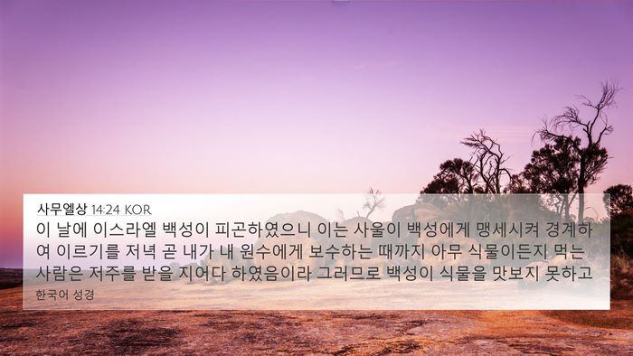 사무엘상 14:24 KOR Bible Verse Image