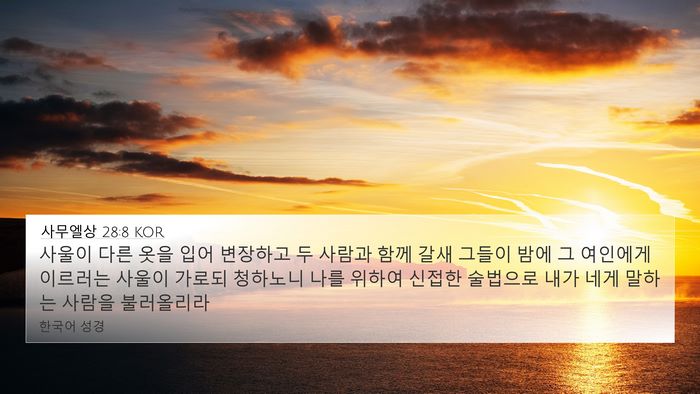 사무엘상 28:8 KOR Bible Verse Image
