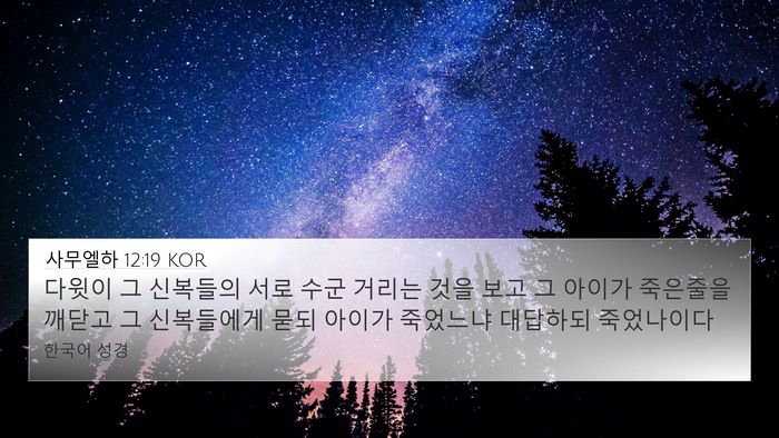 사무엘하 12:19 KOR Bible Verse Image