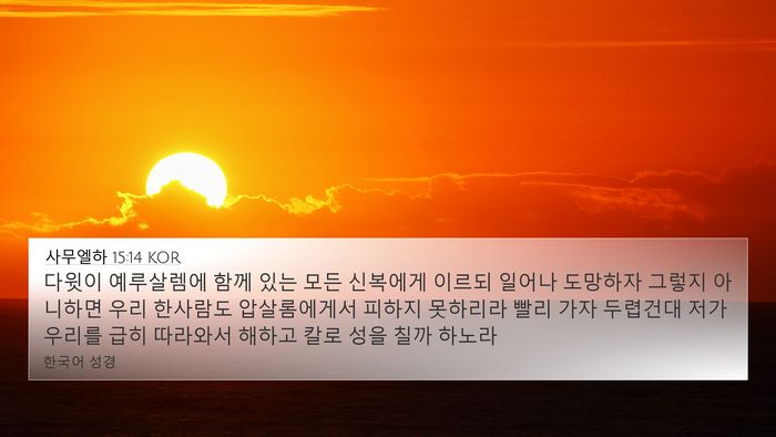 사무엘하 15:14 KOR Bible Verse Image