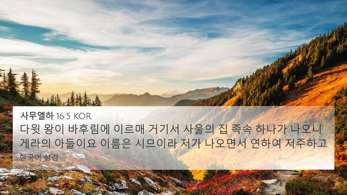 사무엘하 16:5 KOR Bible Verse Image
