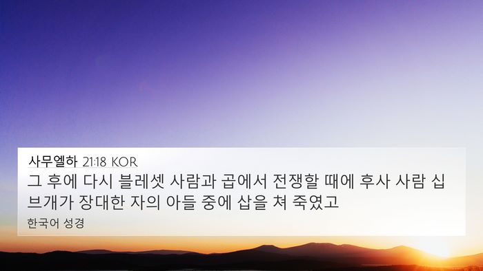 사무엘하 21:18 KOR Bible Verse Image