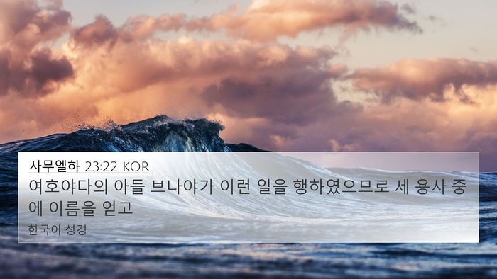 사무엘하 23:22 KOR Bible Verse Image