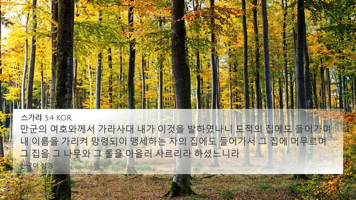 스가랴 5:4 KOR Bible Verse Image