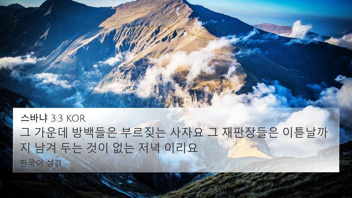 스바냐 3:3 KOR Bible Verse Image