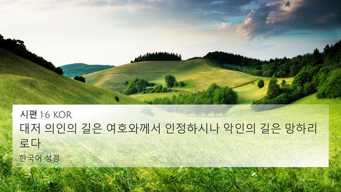 시편 1:6 KOR Bible Verse Image