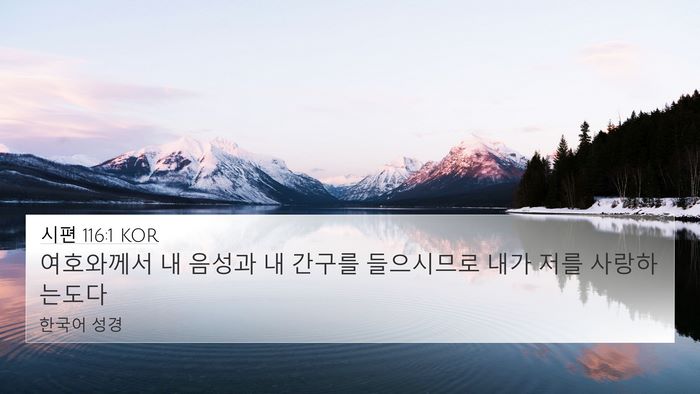 시편 116:1 KOR Bible Verse Image