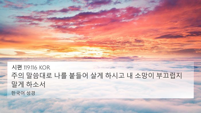 시편 119:116 KOR Bible Verse Image