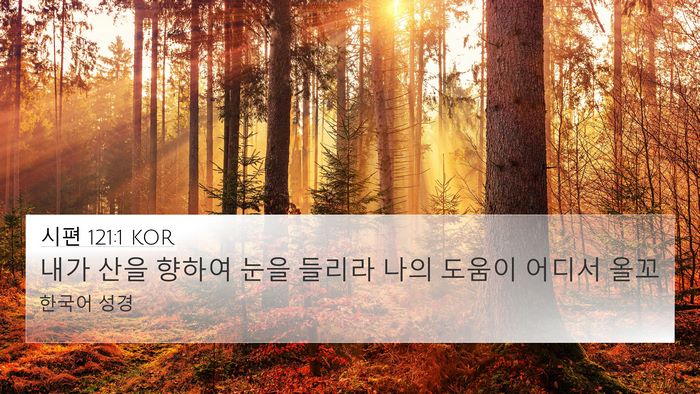 시편 121:1 KOR Bible Verse Image