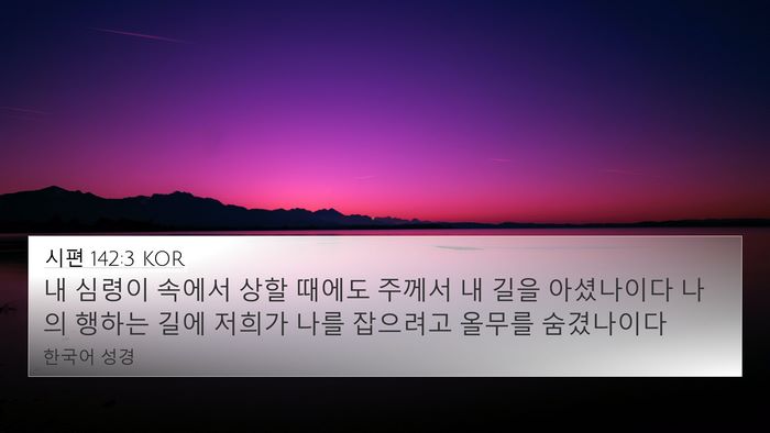 시편 142:3 KOR Bible Verse Image