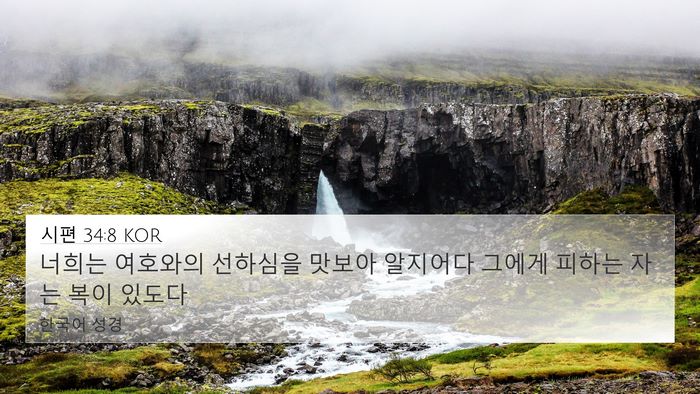 시편 34:8 KOR Bible Verse Image
