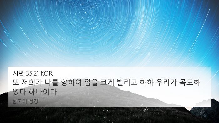 시편 35:21 KOR Bible Verse Image
