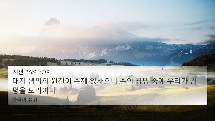 시편 36:9 KOR Bible Verse Image