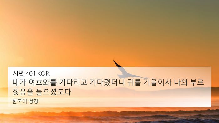 시편 40:1 KOR 4K Wallpaper - 내가 여호와를 기다리고 기다렸더니 - 4K Wallpaper Bible Verse