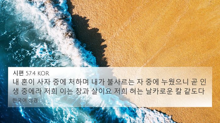 시편 57:4 KOR Bible Verse Image