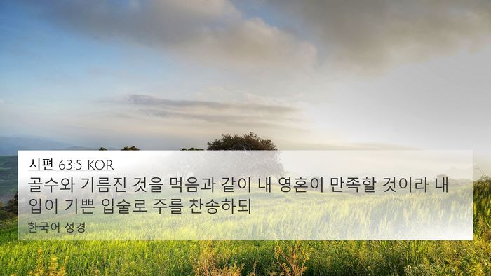 시편 63:5 KOR Bible Verse Image