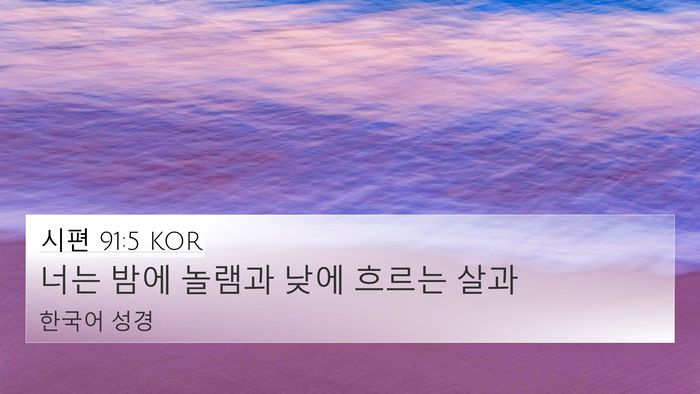시편 91:5 KOR Bible Verse Image
