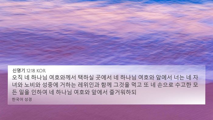 신명기 12:18 KOR Bible Verse Image