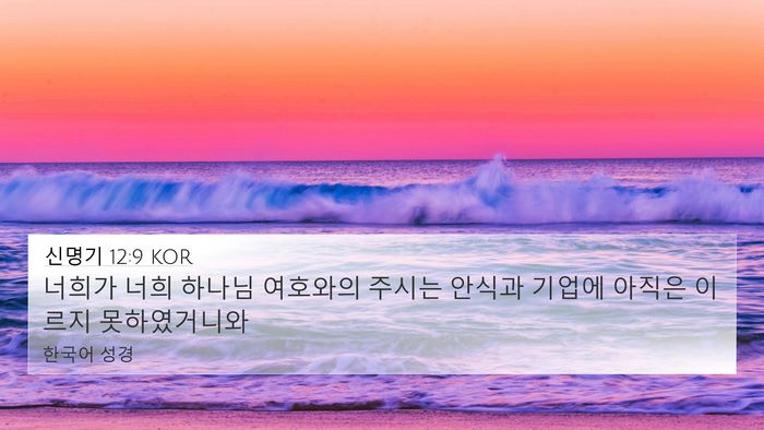 신명기 12:9 KOR Bible Verse Image