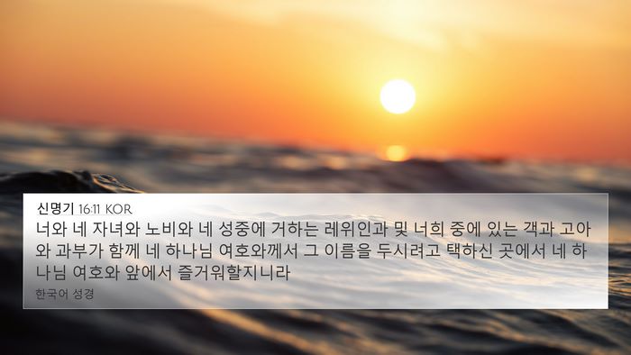 신명기 16:11 KOR Bible Verse Image