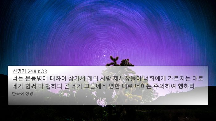신명기 24:8 KOR Bible Verse Image