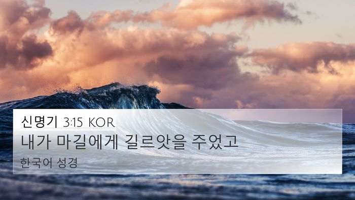 신명기 3:15 KOR Bible Verse Image