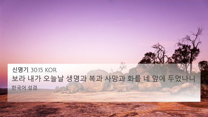 신명기 30:15 KOR Bible Verse Image