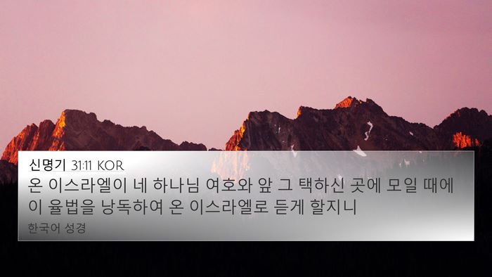 신명기 31:11 KOR Bible Verse Image