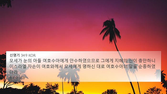신명기 34:9 KOR Bible Verse Image