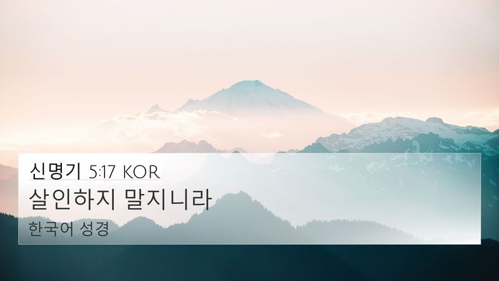 신명기 5:17 KOR 4K Wallpaper - 살인하지 - 4K Wallpaper Bible Verse