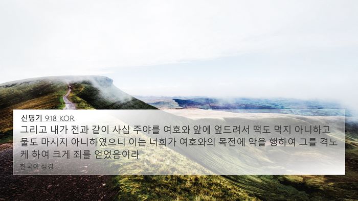 신명기 9:18 KOR Bible Verse Image