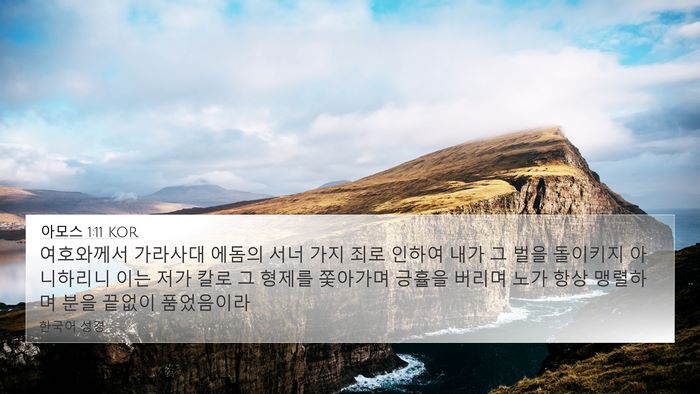 아모스 1:11 KOR Bible Verse Image