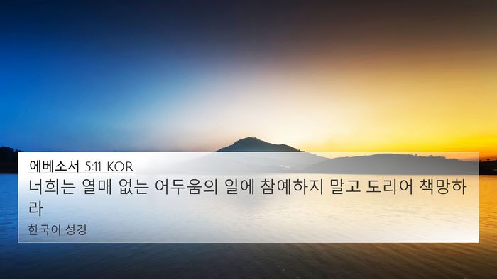 에베소서 5:11 KOR Bible Verse Image