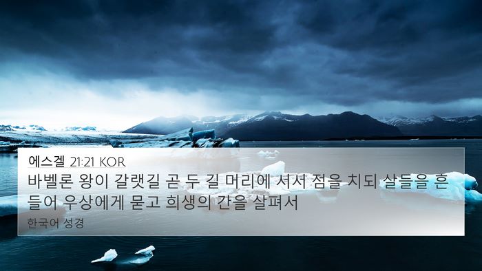 에스겔 21:21 KOR Bible Verse Image
