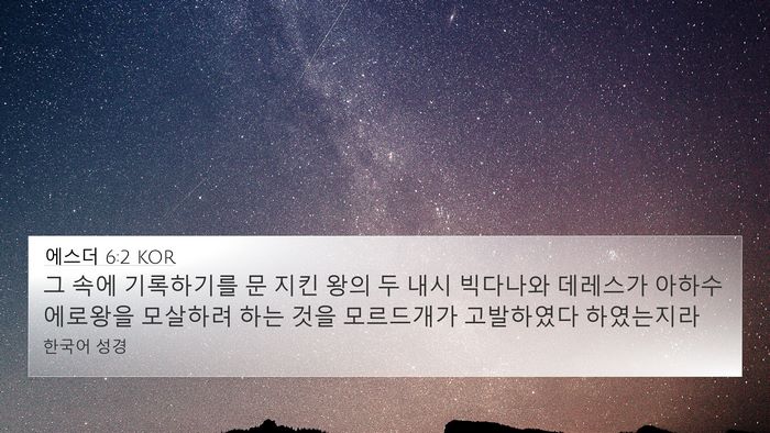 에스더 6:2 KOR Bible Verse Image