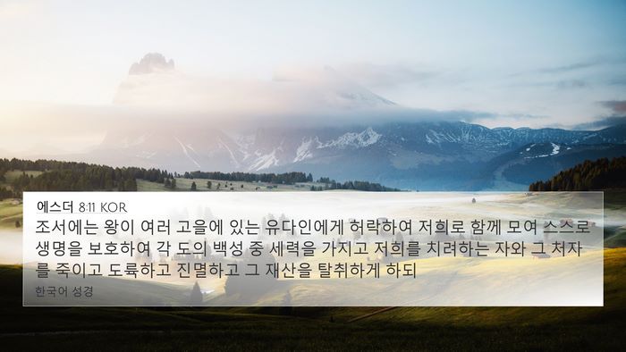 에스더 8:11 KOR Bible Verse Image