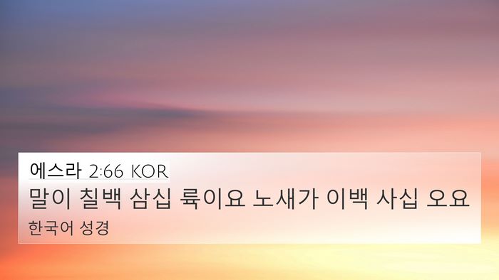 에스라 2:66 KOR Bible Verse Image
