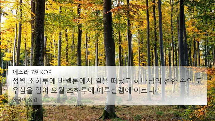 에스라 7:9 KOR Bible Verse Image