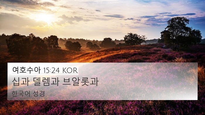 여호수아 15:24 KOR 4K Wallpaper - 십과 델렘과 - 4K Wallpaper Bible Verse