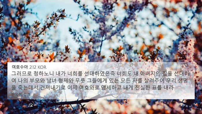 여호수아 2:12 KOR Bible Verse Image