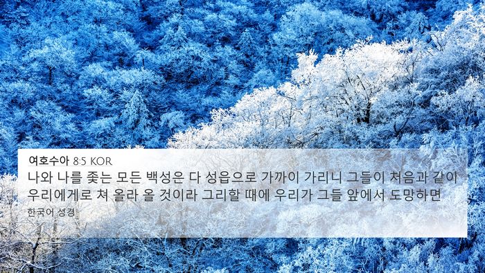 여호수아 8:5 KOR 4K Wallpaper - 나와 나를 좇는 모든 백성은 다 - 4K Wallpaper Bible Verse