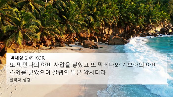 역대상 2:49 KOR Bible Verse Image