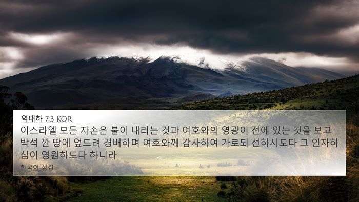 역대하 7:3 KOR Bible Verse Image